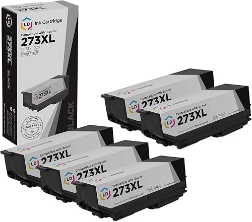 Miniatura 1 de LD Productos Cartuchos de tinta remanufacturados de repuesto para Epson 273XL T273XL020 High Yield (negro, 5-Pack) Compatible con Epson Expression