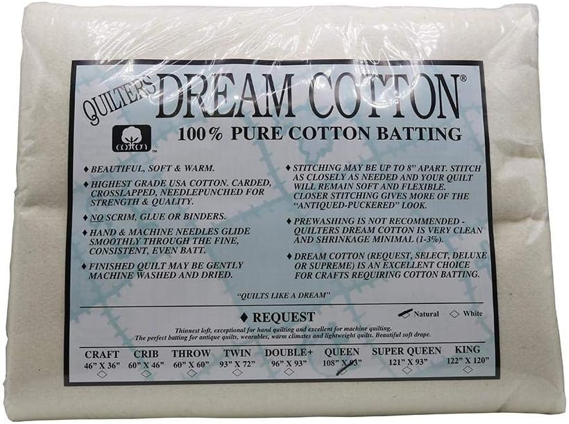 Quilter's Dream Natural Cotton Batting Request Loft Queen