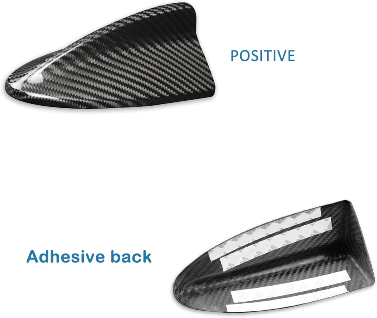 SUNJIKA Compatible with Real Genuine Carbon Fiber Car Top Roof Shark Fin Antenna Cover Radio Signal Base Trim Exterior Accessories for BMW 5' Series F07 GT F11 X3 F25 X5 E70 X6 E71 E72 (Black)