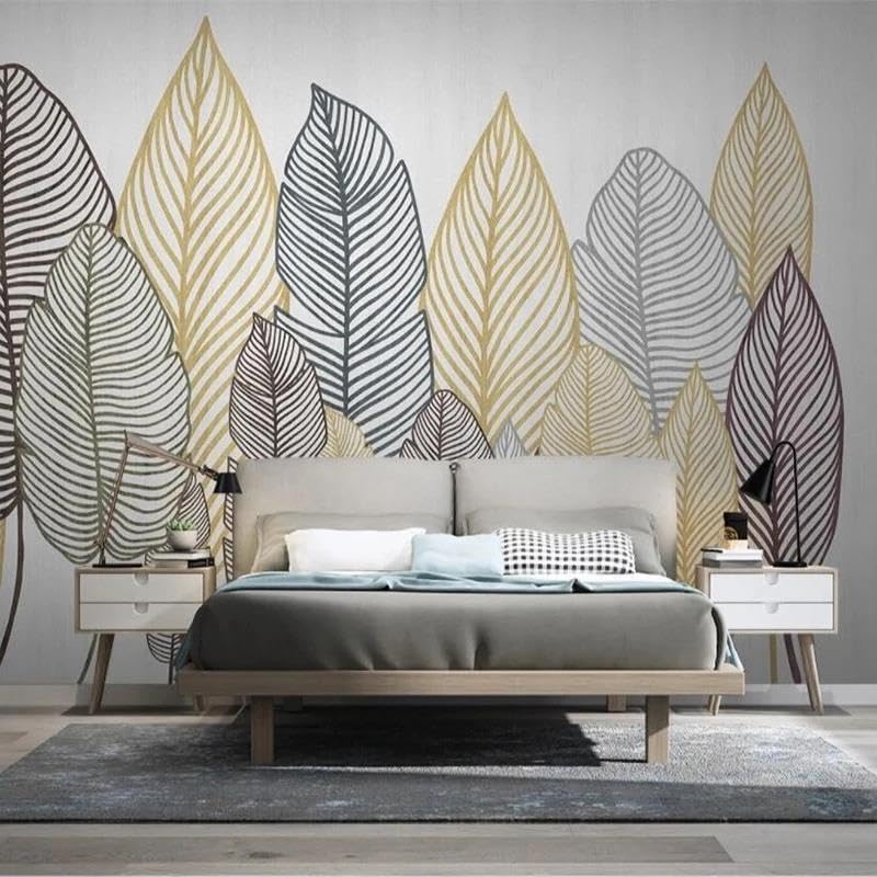 Papier peint 3D feuilles de salon pour créer une ambiance nature dans la chambre