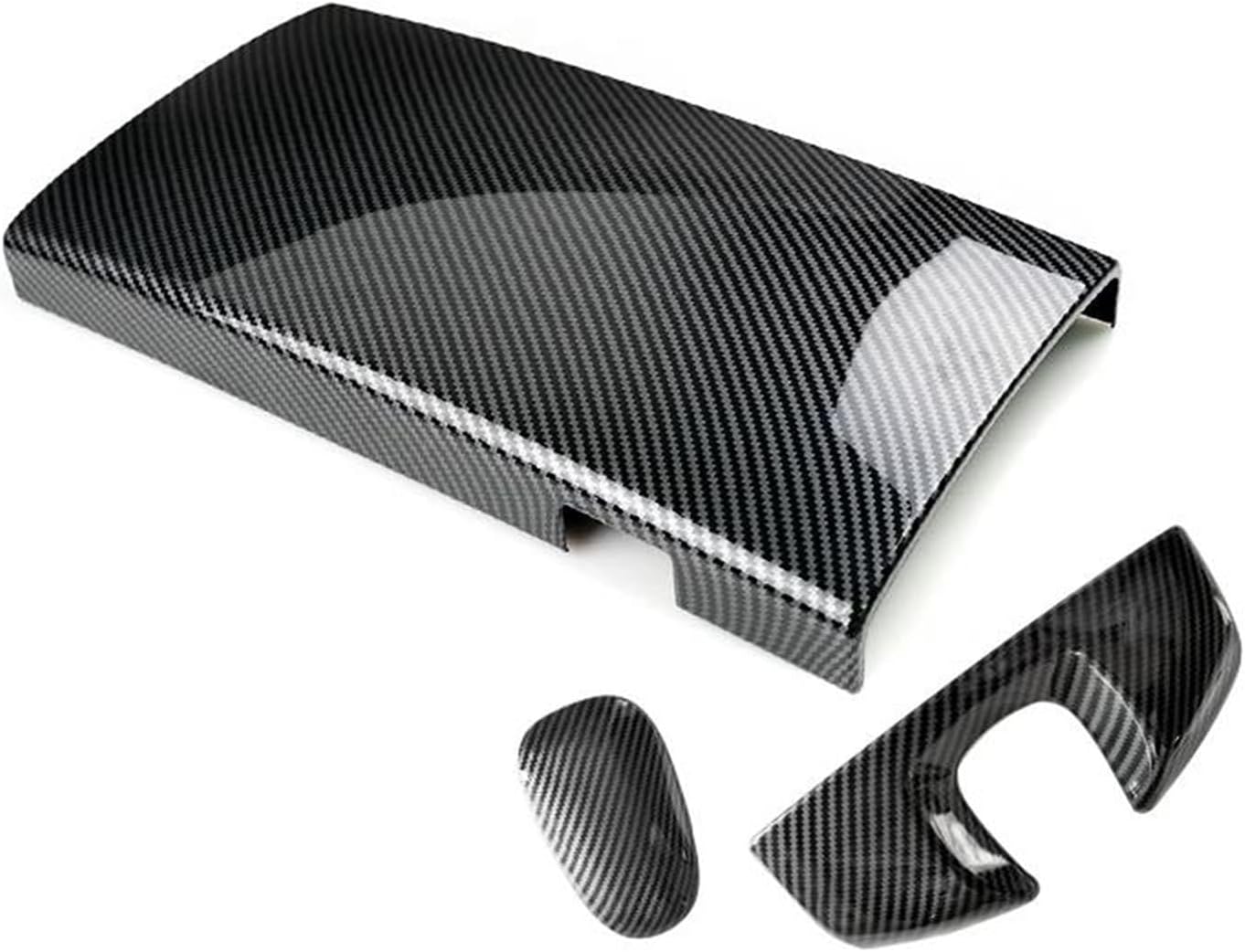 Armrest Box Protective Cover 3 Pcs Carbon Fiber Car Center Console Armrest Box Phone Dial Keypad Cover Trim Panels for S-Class W221 2008-2012