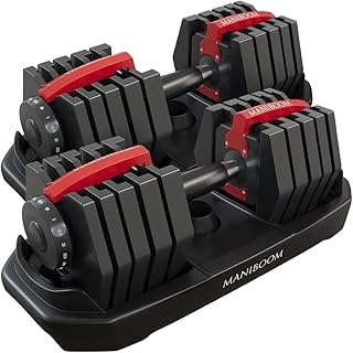 Mancuerna Ajustable de 2 a 24kg MULTIFUNCIONAL - Pesas y Mancuernas Regulables Ajuste RAPIDO y Ahorra ESPACIO, Dumbbell Set Ajustables Fitness, Ejercicio