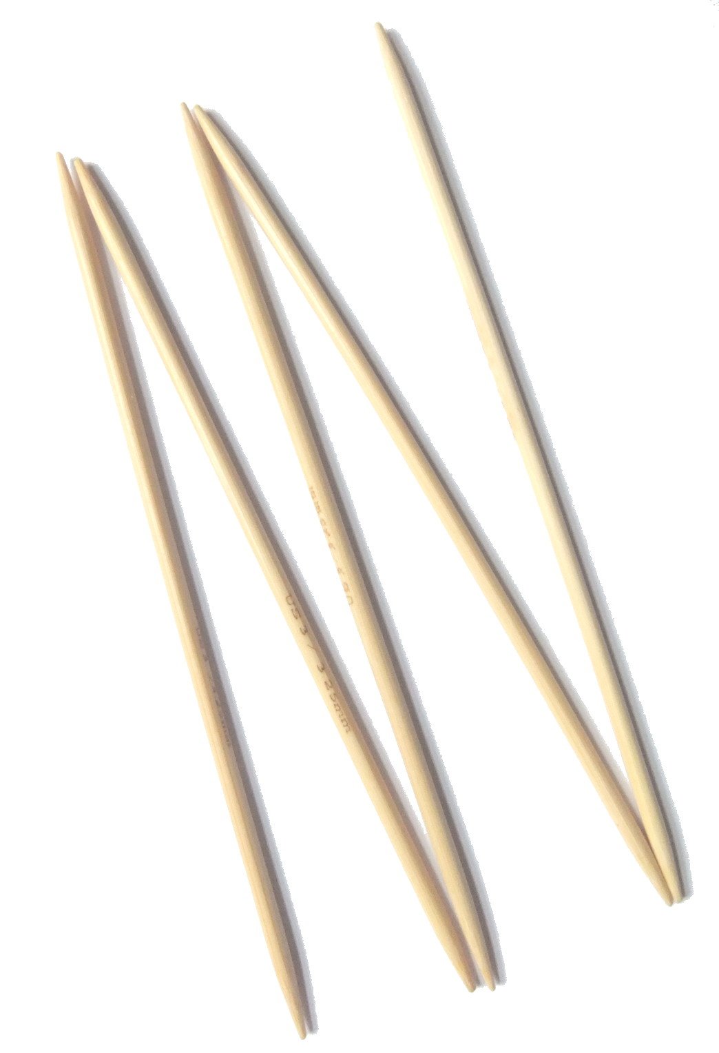 Adf 15Cm (6'') X 3.25Mm Double Pointed Bamboo Knitting Needles 5Pcs