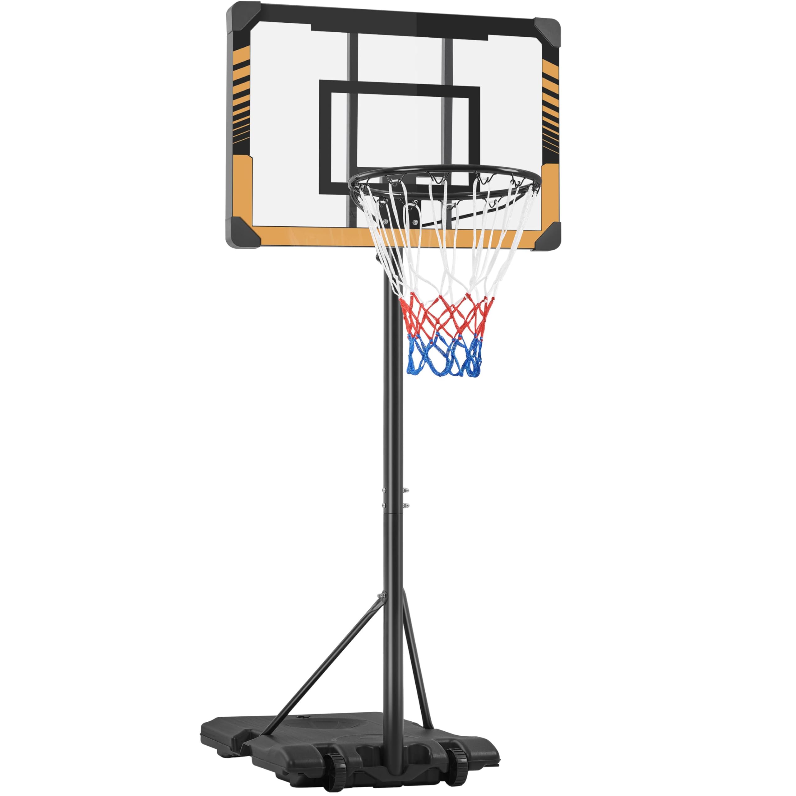 Yaheetech Canestro Basket Esterno Interno Camera Portatile con Colonna Tabellone Canestro Altezza Regolabile