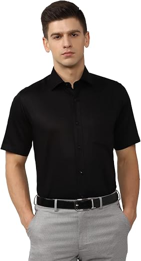Van Heusen Men's Cotton Solid Regular Fit Shirt