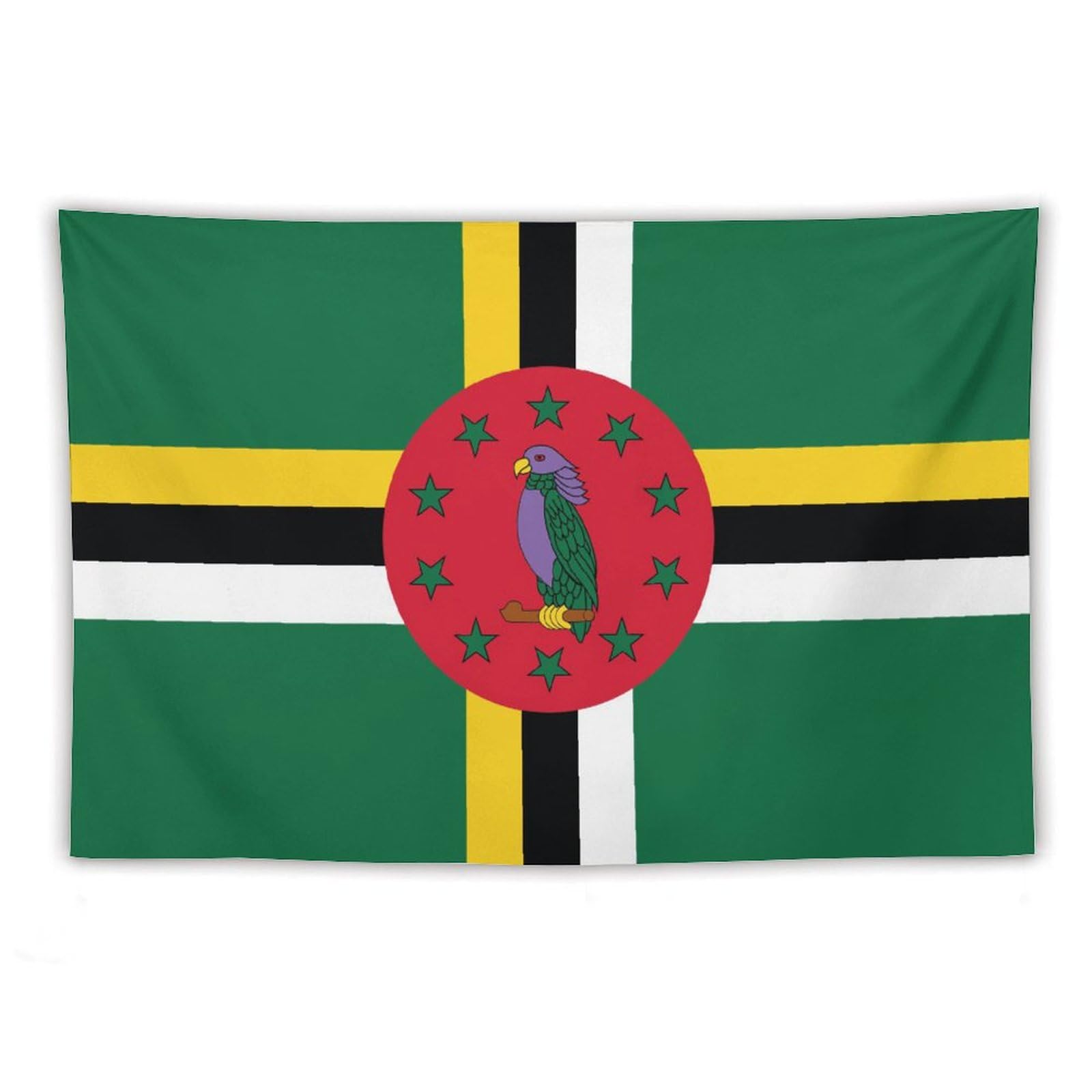 XingFox Dominica Flag Tapestry Wall Hanging National Flag Tapestry for Room Bedroom Dorm Aesthetic Decorations, 60"x90"