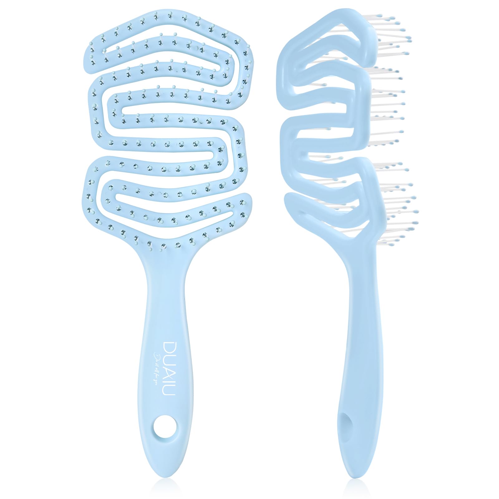 DUAIU Detangle Hair Brush Women Men, Paddle Brush with Exclusive Ultra-soft bending Bristles and Body