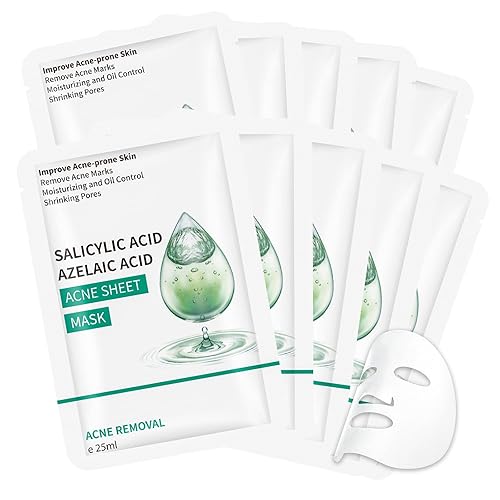 Mascarilla facial antiacné para el cuidado de la piel, mascarilla de ácido salicílico para tratamiento del acné, máscara facial para piel propensa