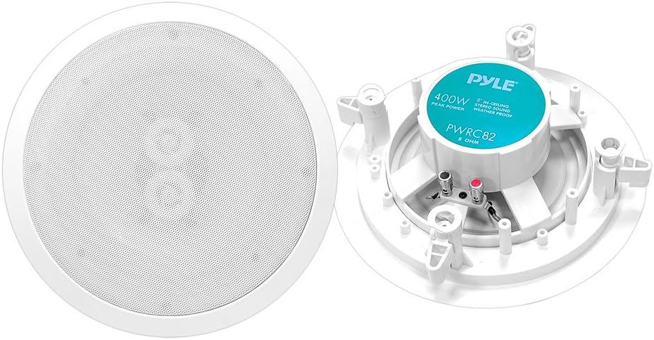 PyleHome PWRC82 8-Inch Weather Proof 2 Way In-Ceiling/In-Wall Stereo Speaker