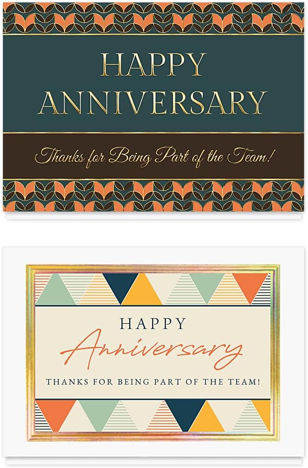 The Gallery Collection - Anniversary Cards Assortment Box (35 Cards), Foil & Embossing (Anniversary Employee)