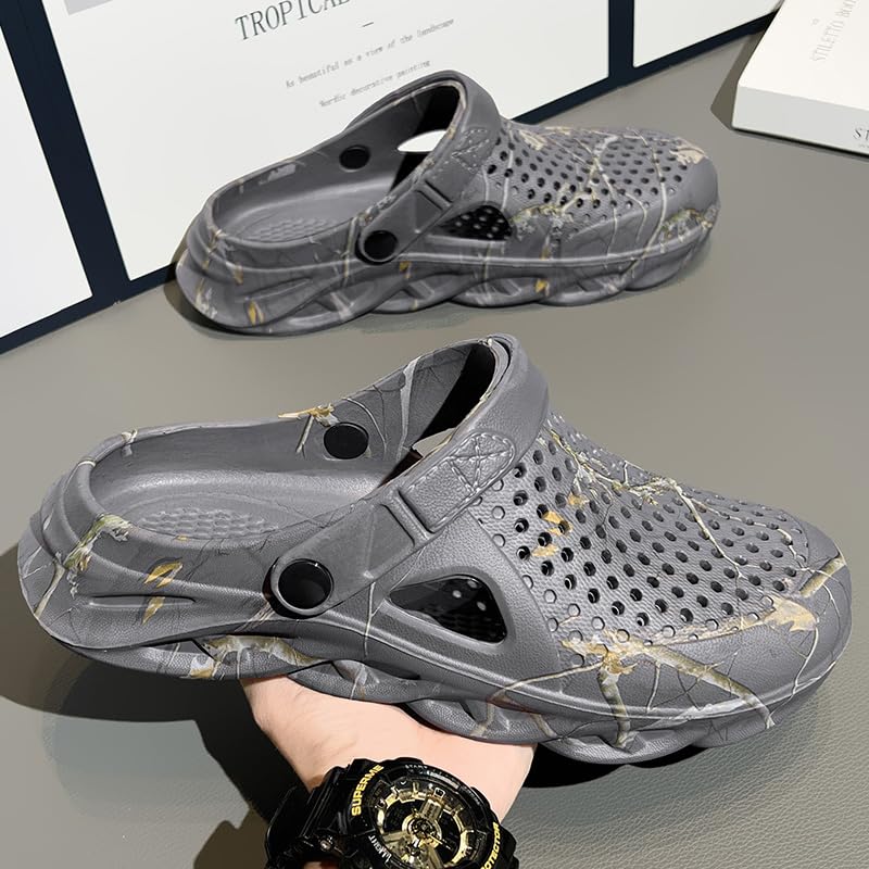 Image of Men's Clog Garden Shoes Adult Mule Outdoor Sports Sandals Summer Water Beach Shoes Casual Comfortable Fashion Breathable Slippers Lightweight