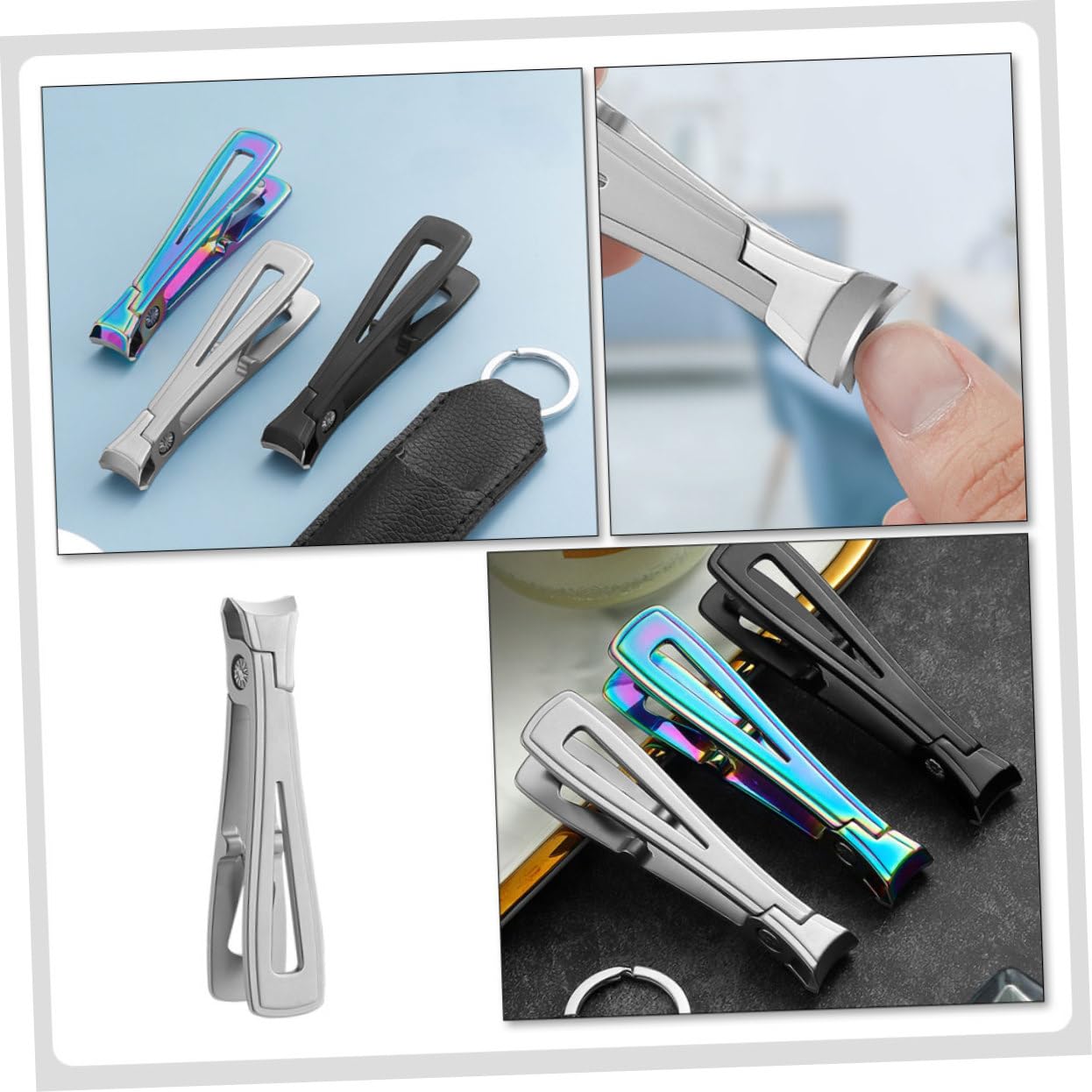 Healeved 3pezzi Tagliaunghie Professionale Acciaio Inossidabile Per Unghie Spesse e Incarnite Design Ergonomico e Manico Antiscivolo Per Anziani e Uso Quotidiano