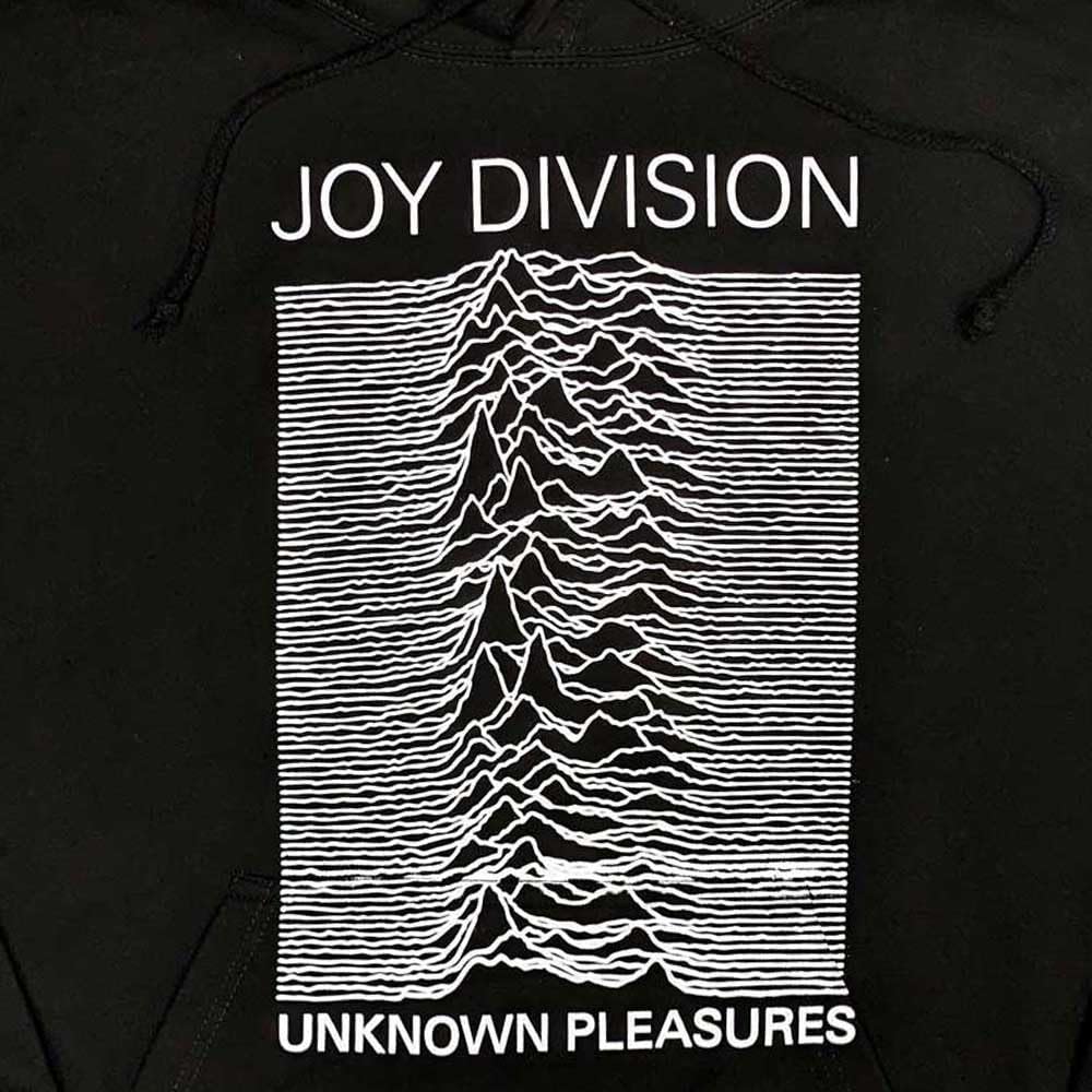 Rock Off officially licensed products Joy Division Felpa con Cappuccio Unknown Pleasures Band Logo Nuovo Ufficiale