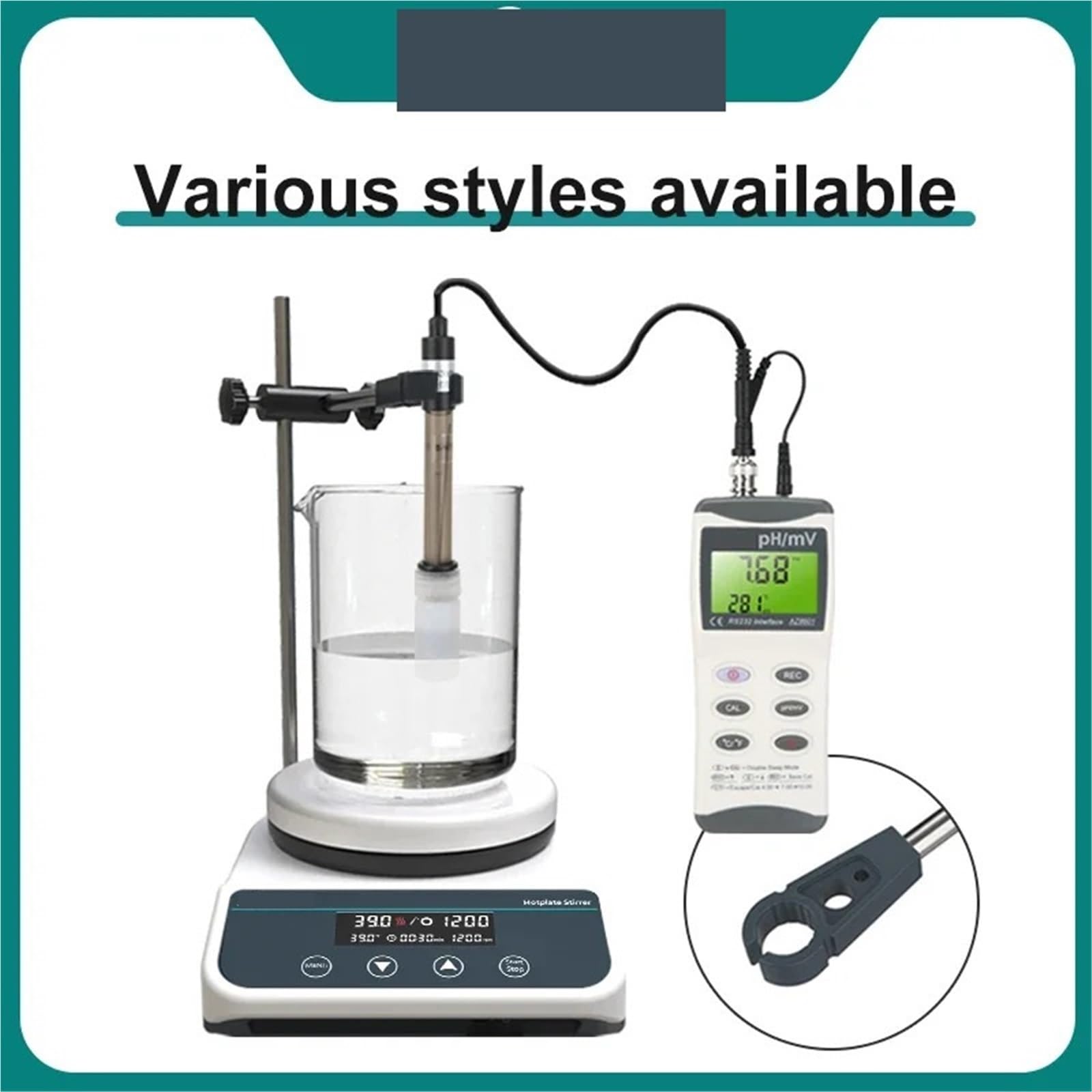 Agitador magnético con calefacción, Pantalla Digital, agitador termostático, Placa calefactora de Laboratorio, Mezclador magnético de 20 l(HS5Pro(2L LCD))