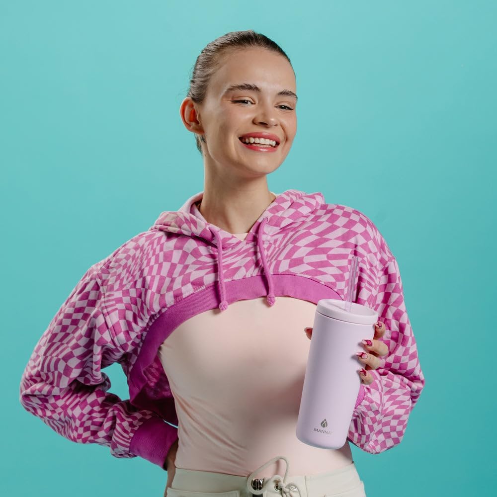 Manna Ranger Double-wall Insulated Stainless Steel Tumbler with Leak-proof Smart Seal Lid and Reusable Tritan Straw - 24 Oz - Salmon - Image 4