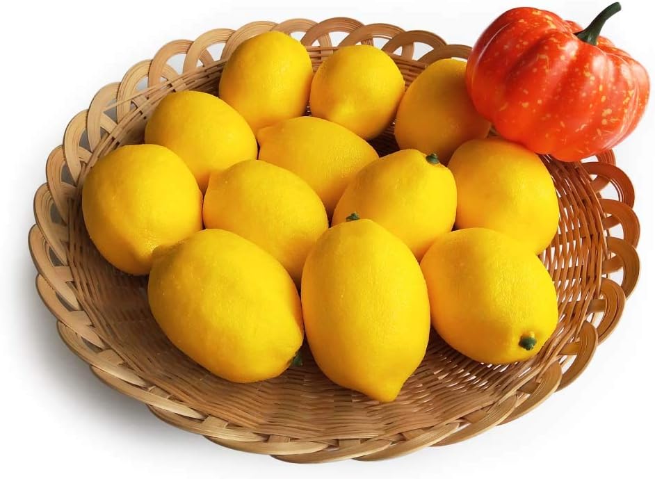 12 Pcs 2.9" X 2" Artificial Yellow Lemons - Image 4