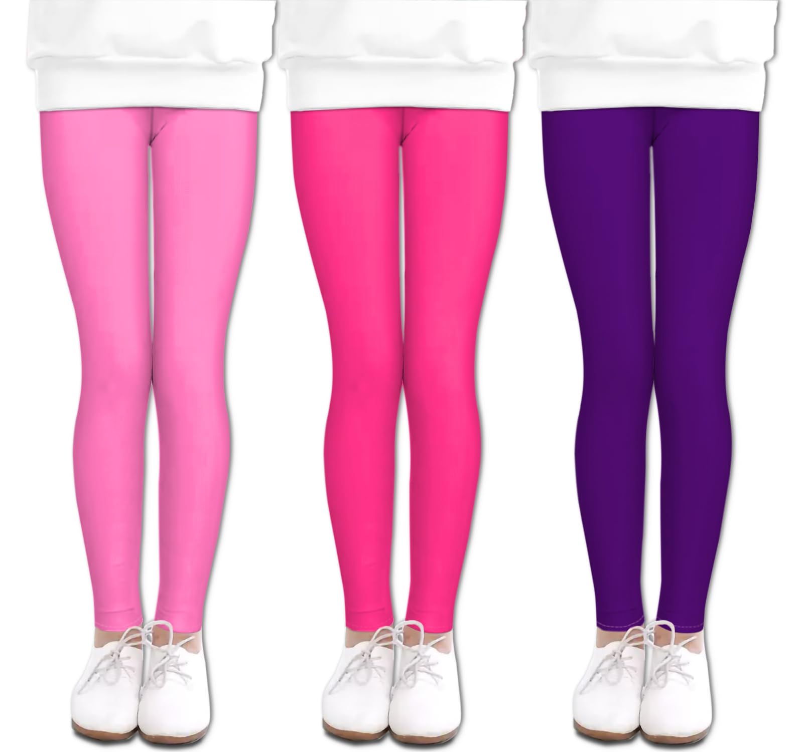 LUOUSE Girls' Leggings Full Length Comfy Pants Trousers 4-13 Years