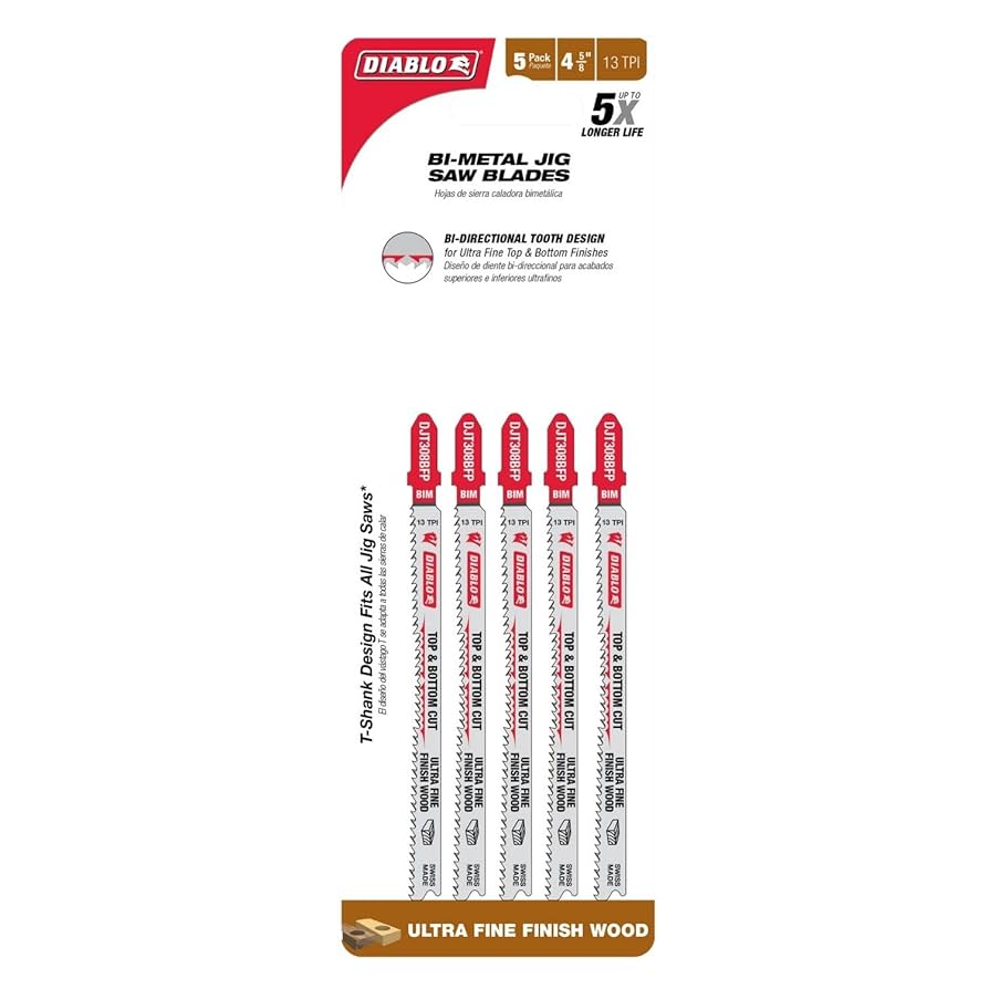 Z様 2side type wood + outworld 13mm Diablo Bi-Metal Jig Saw Blades for Ultra Fine Finish Top and