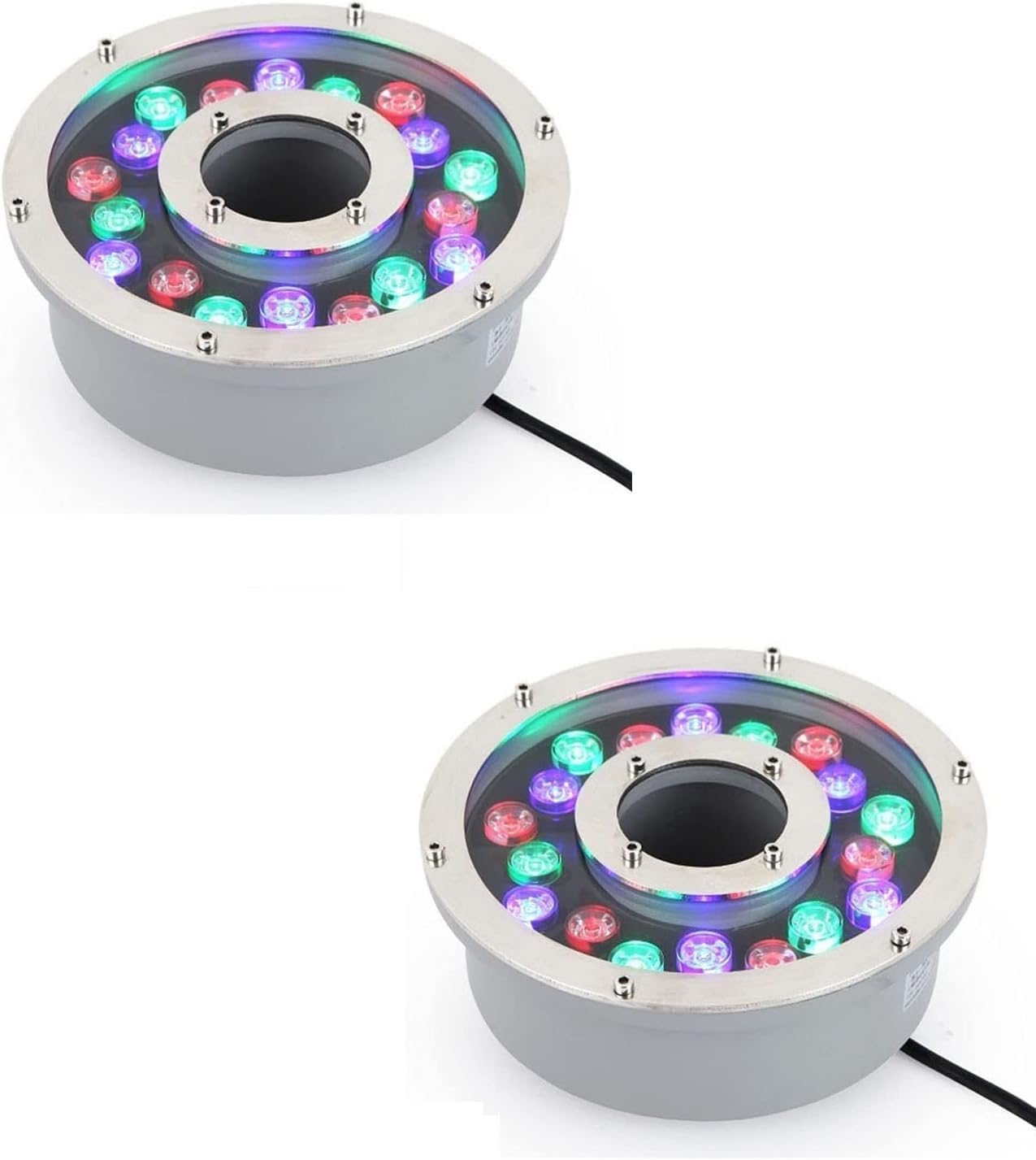Submersible LED Ring Fountain Light, IP68 Waterproof Underwater Pool Pond Spotlight(White,12W)