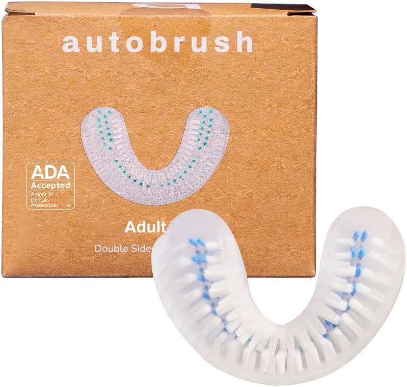 autobrush Double Sided Adult U Shaped Nylon Brush Head Replacements, ADA Accepted, Standard Size, Pack of 1