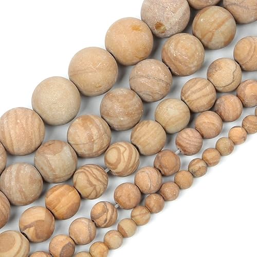 Miniatura 25 de Cuentas de piedra de jaspe Picasso natural mate de 0.236 pulgadas (0.236 in), piedras preciosas redondas sueltas para hacer joyas y pulseras, piedra