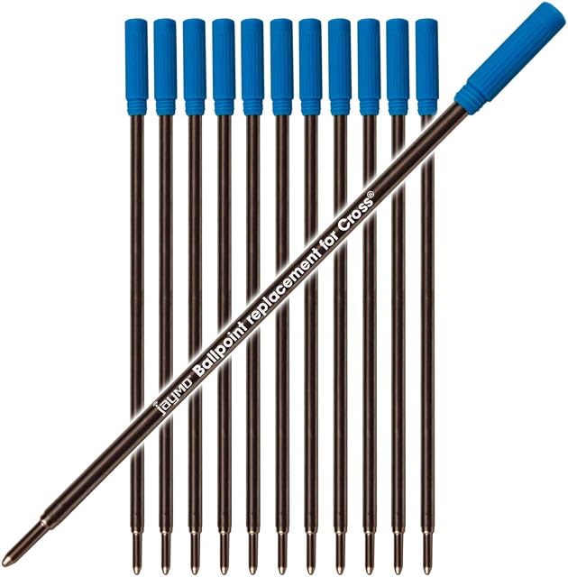 Jaymo - 12 - Blue Cross® Compatible Ballpoint Pen Refills. Smooth Writing German Ink and 1mm Medium Tip. #8511
