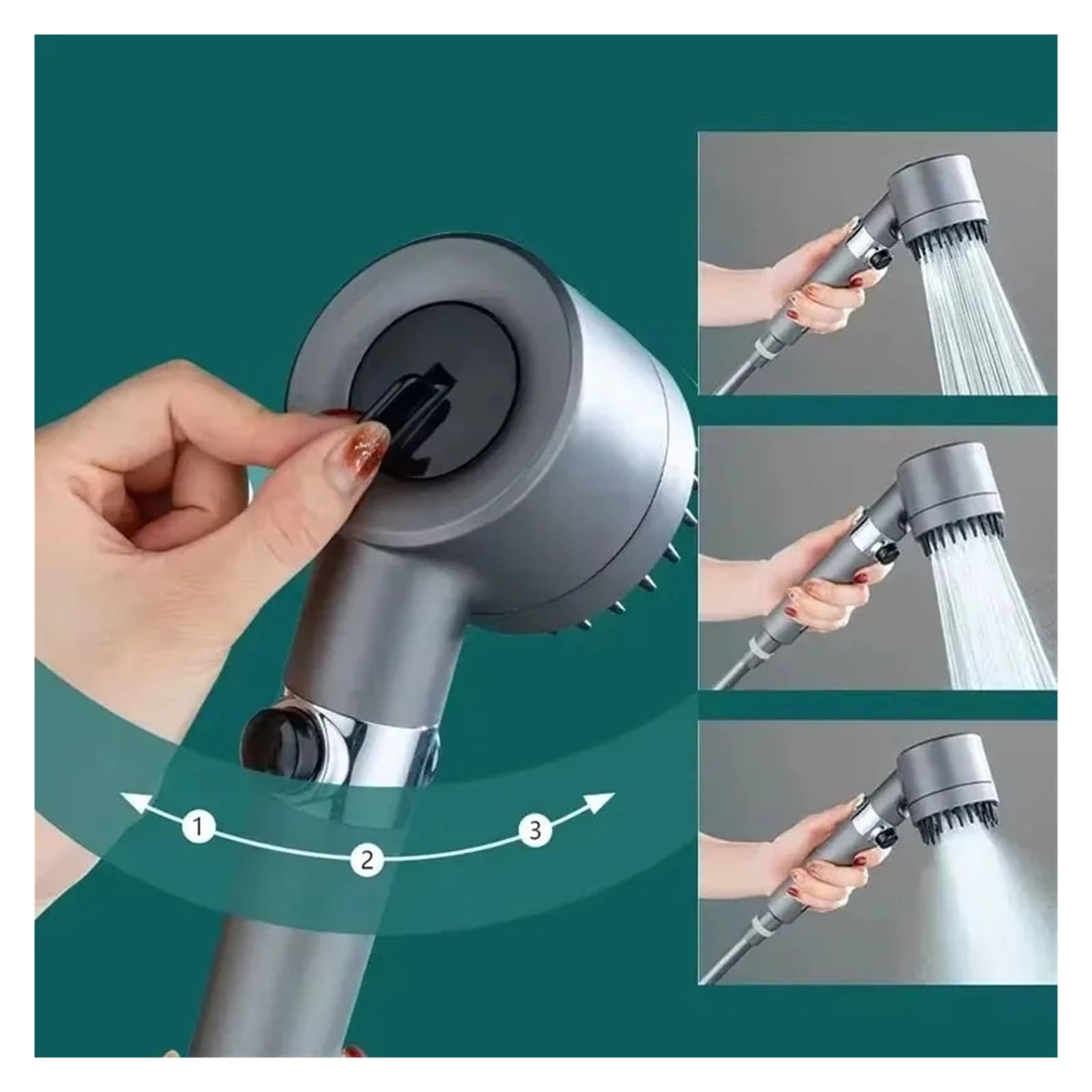 Filtro doccia portatile con 3 velocità regolabili, viola, esperienza simile a una spa, compatibile con accessori per soffione doccia per relax e pulizia rinfrescante.