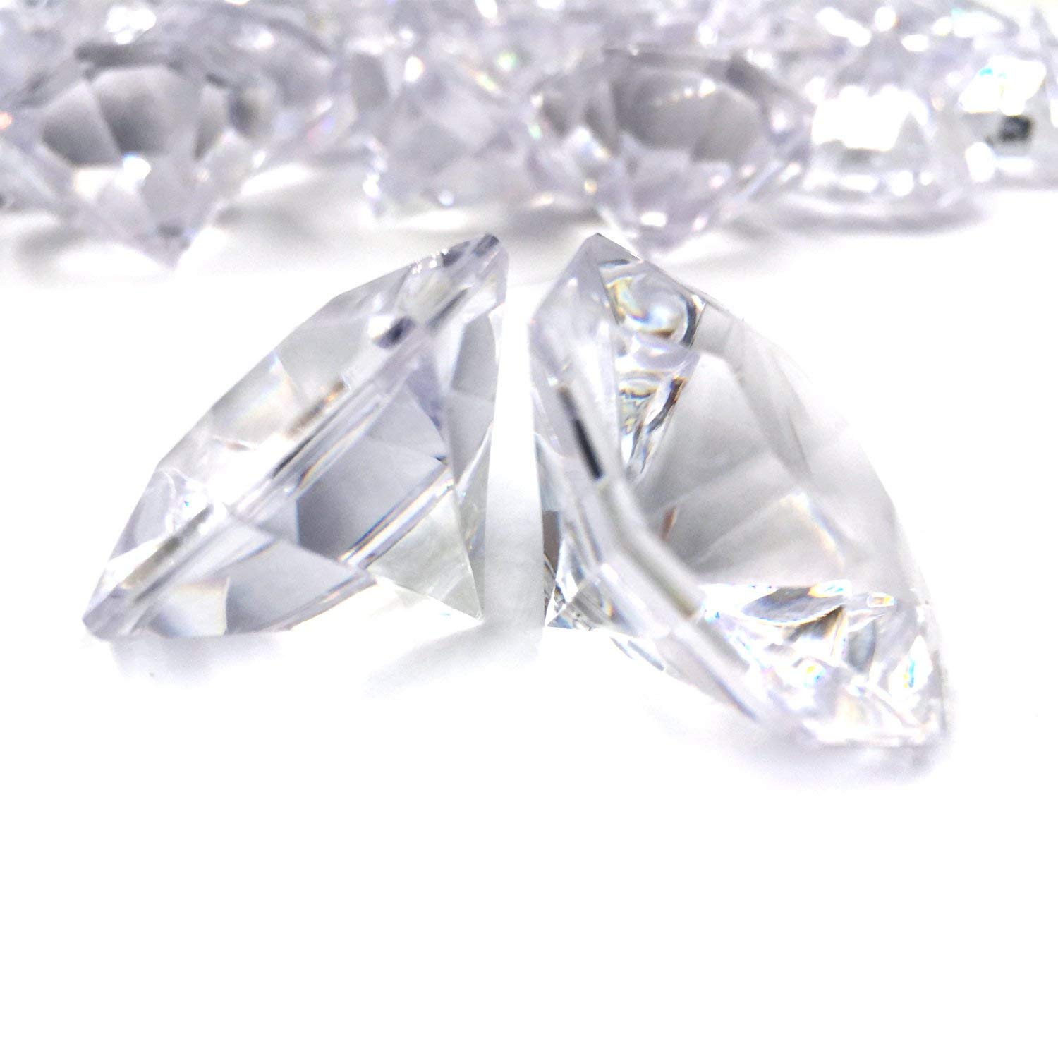 PMLAND42 Pieces Large 25 Carats Acrylic Fake Diamond Crystals Gems - Clear Gemstones for Table Scatters, Vase Fillers, Party Decorations, Treasure Hunts, and Arts & Crafts