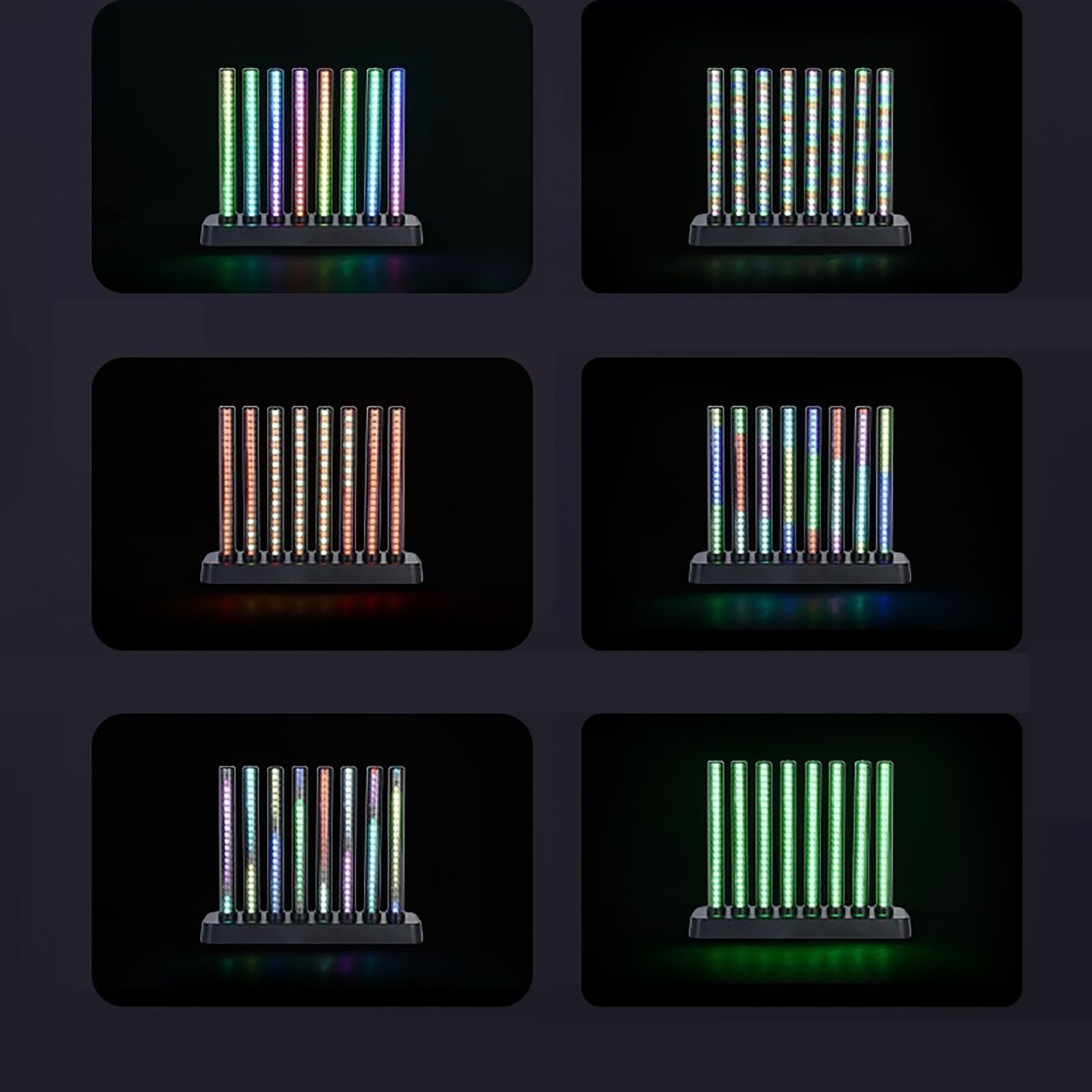 Światło do rozpoznawania rytmu muzyki z 8 lampami Nixie, 200 pełnokolorowych diod LED, 3 tryby dynamiczne, regulacja jasności, zasilanie USB, do dekoracji domu lub pokoju gier