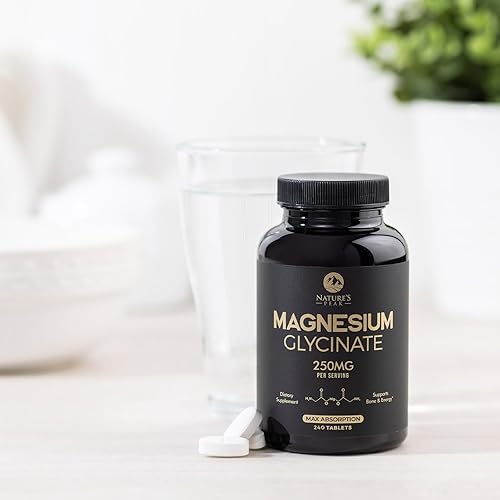 Miniatura 8 de Suplemento de glicinato de magnesio 250 mg - 100% quelado y purificado - para apoyar el sueño, la salud cardíaca, los músculos y la fuerza ósea -