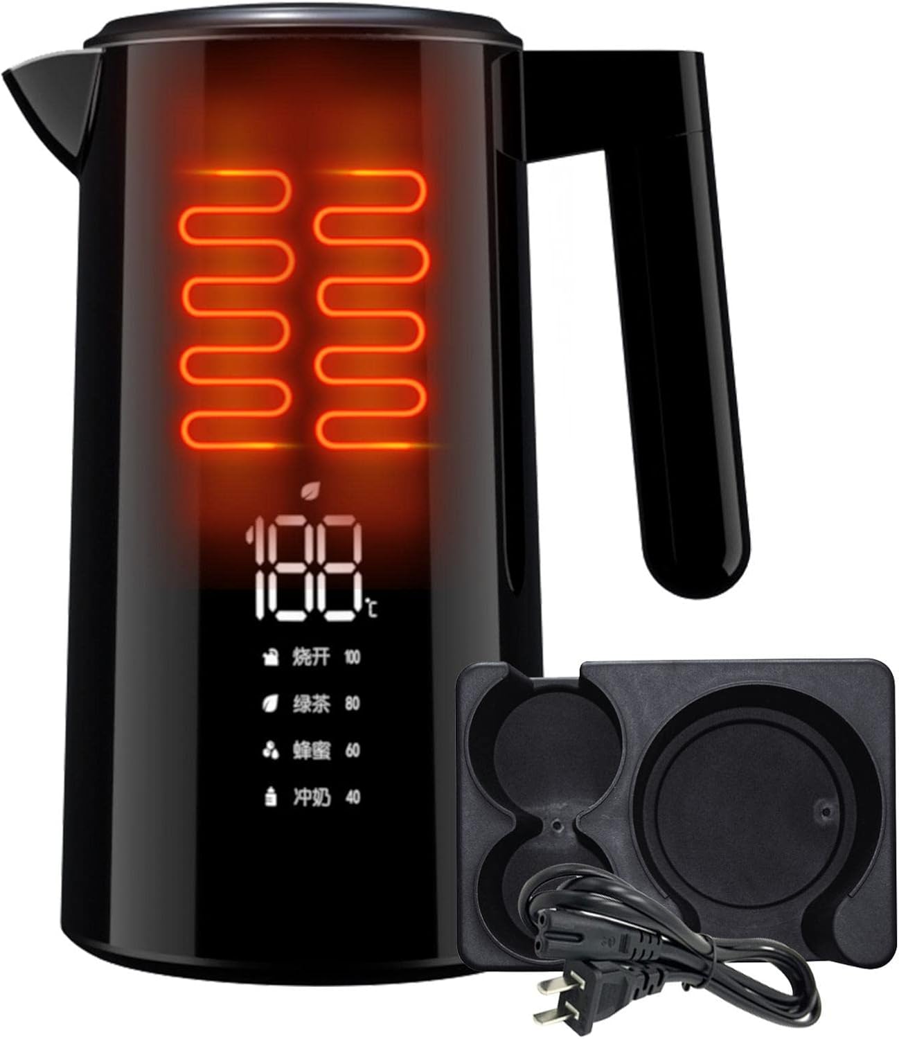 Car Electric kettle, 1200ml Stainless Steel Heater Thermos, 12V Travel Electric