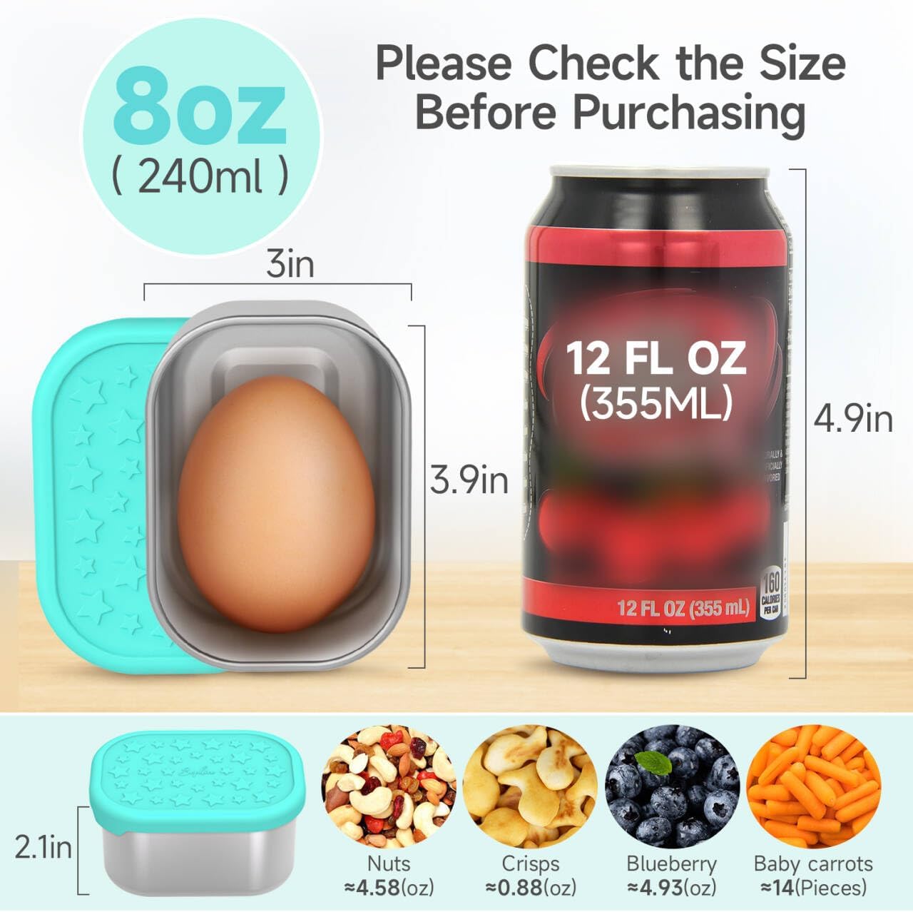 SOPHICO Stainless Steel Snack Containers for Kids, 8 oz Small Food Storage Container 1 Cup with Silicone Lid - Perfect 304 Metal Toddler Lunch Box for Daycare and School, Leak Proof (MIX, 4 PACK) - Image 2