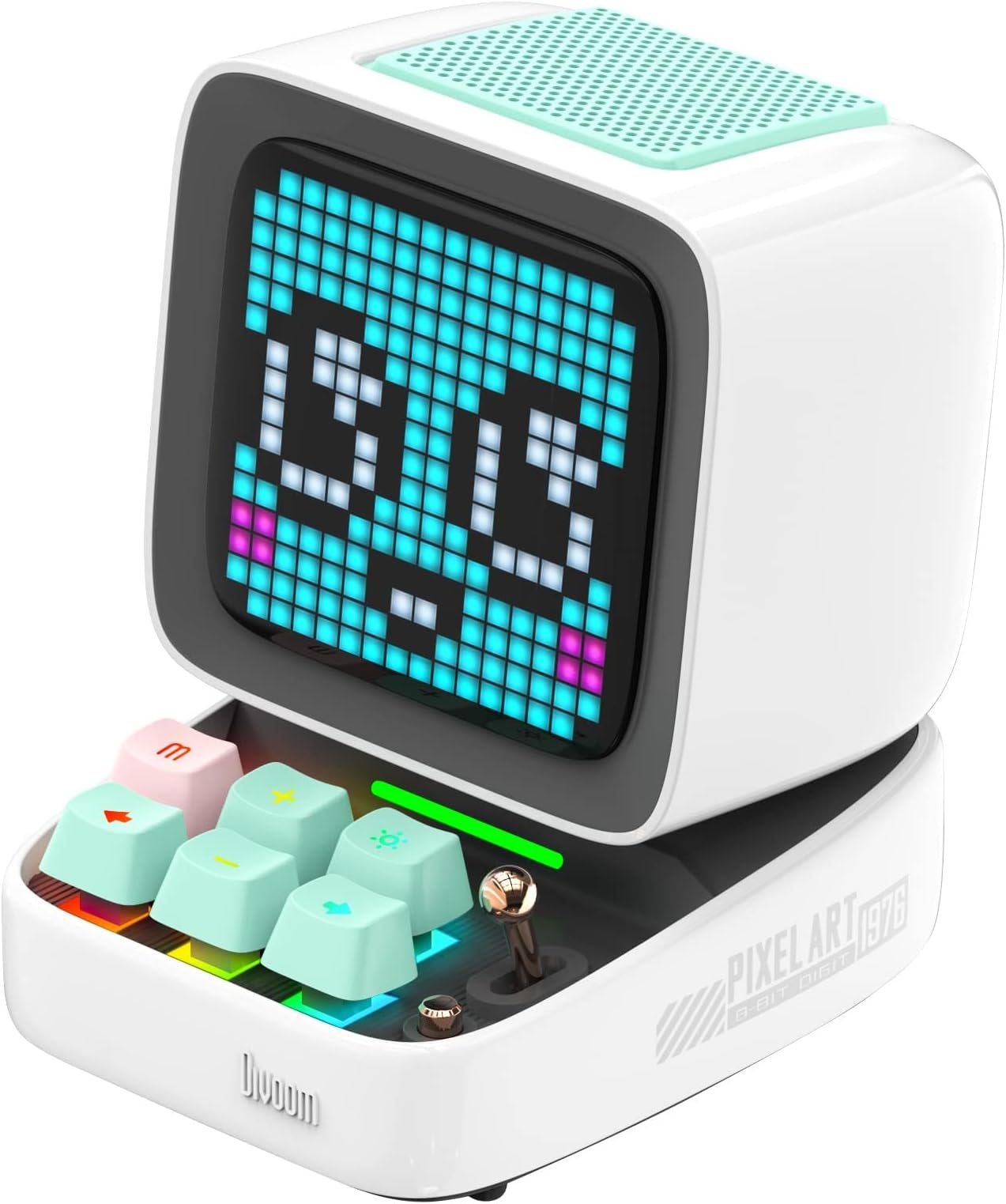 Divoom Ditoo Multifunctional Pixel Art Bluetooth Speaker, Retro Portable Speaker with Programmable RGB Led Screen, Mechanical Keyboard, Smart Alarm Clock, Supports TF Card & Radio