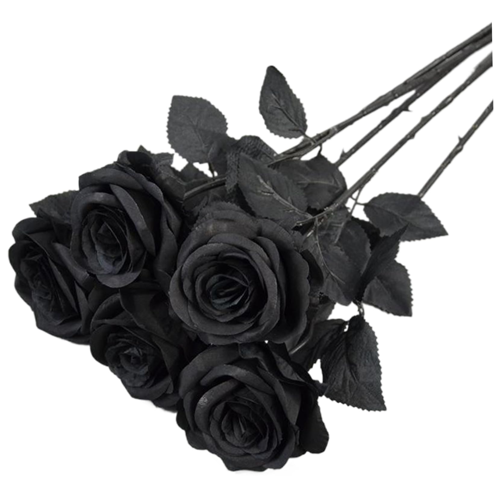 Roses noires réalistes avec tige réelle | Fleurs artificielles haut de gamme