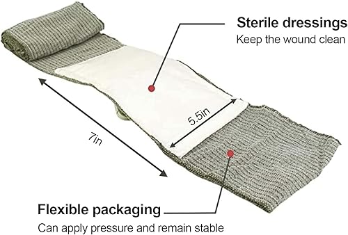 Miniatura 2 de Vendaje Israel de 6 pulgadas, vendaje de compresión hemostático con doble sellado estéril al vacío, apósito de emergencia para heridas a presión