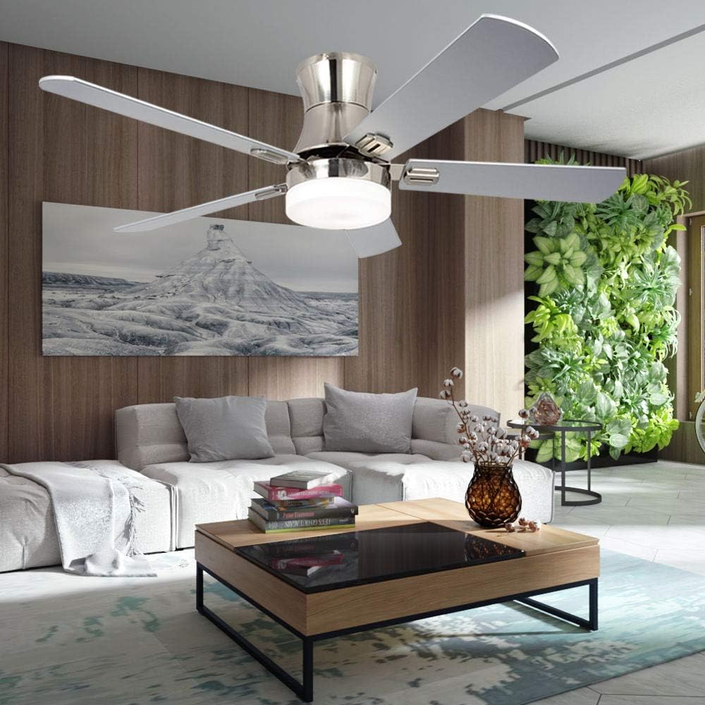 Uр Tо 50% оƒƒ LuxureFan Indoor Flush Mount Ceiling Fan with Led Light with 5 Wood Blade 3 Speed Turn Light Low Profile Decoration for Modern Home /Restaurant Remote Control Mute Chandeliers of 52 Inch Rеvіеw Prоduсt LuxureFan Indoor Flush Mount Ceiling Fan with Led Light with 5 Wood Blade 3 Speed Turn Light Low Profile Decoration for Modern Home /Restaurant Remote Control Mute Chandeliers of 52 Inch
