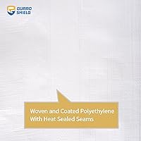 Vista 5 de GUARD SHIELD Lonas blancas resistentes al agua de 10 x 12 pies, cubierta de lona gruesa de 12 mil