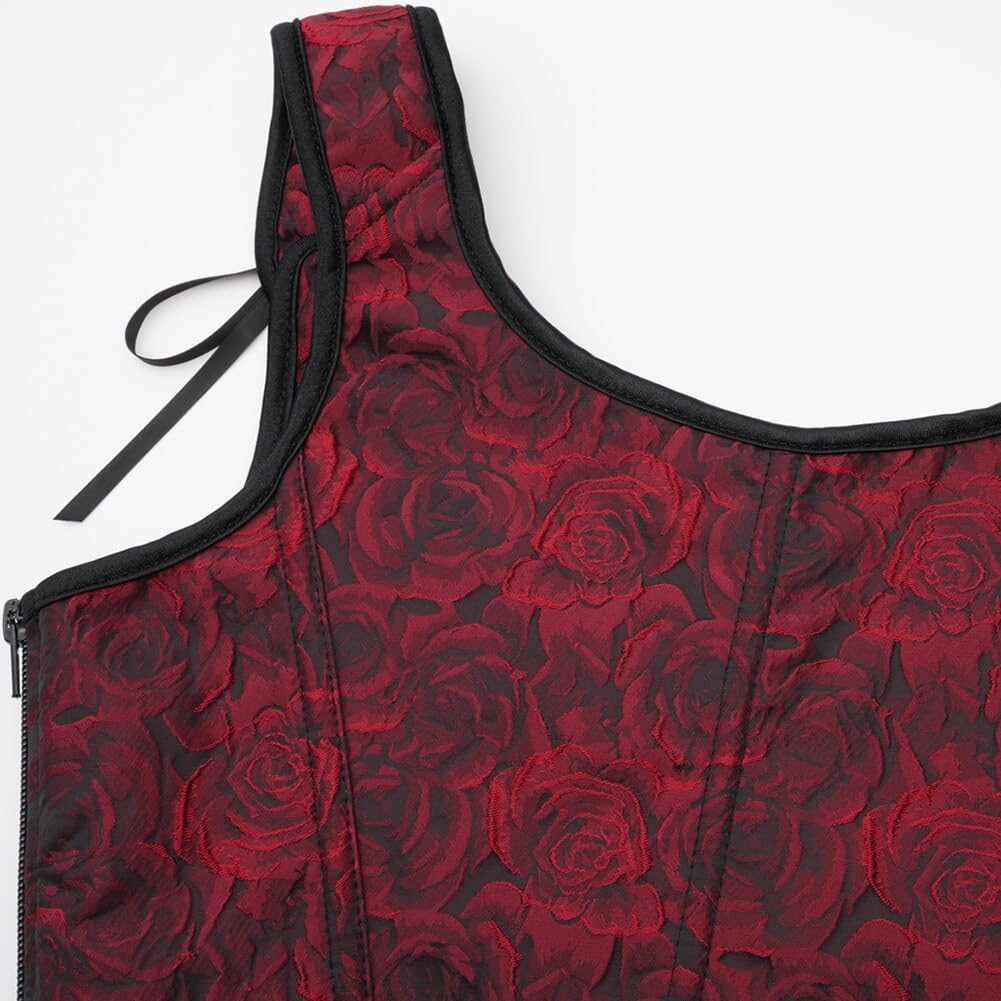 SHYMMUO Renaissance Corset Top for Women Floral Lace Up Overbust Bustier Vest Vintage Waist Cincher Bodice - Image 7