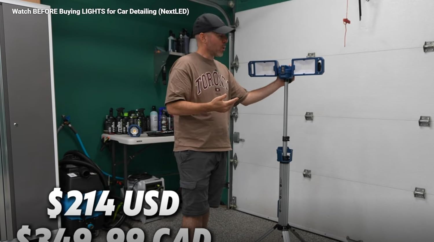 NextLED Ultimate NT-6926M Heavy Duty Portable Remote Control Telescopic, Battery Powered Shop Light, 6000 Lumen, 8 Ah Built-in Battery, Detachable Magnetic Lamp Head, Dual Light Color LED Tower