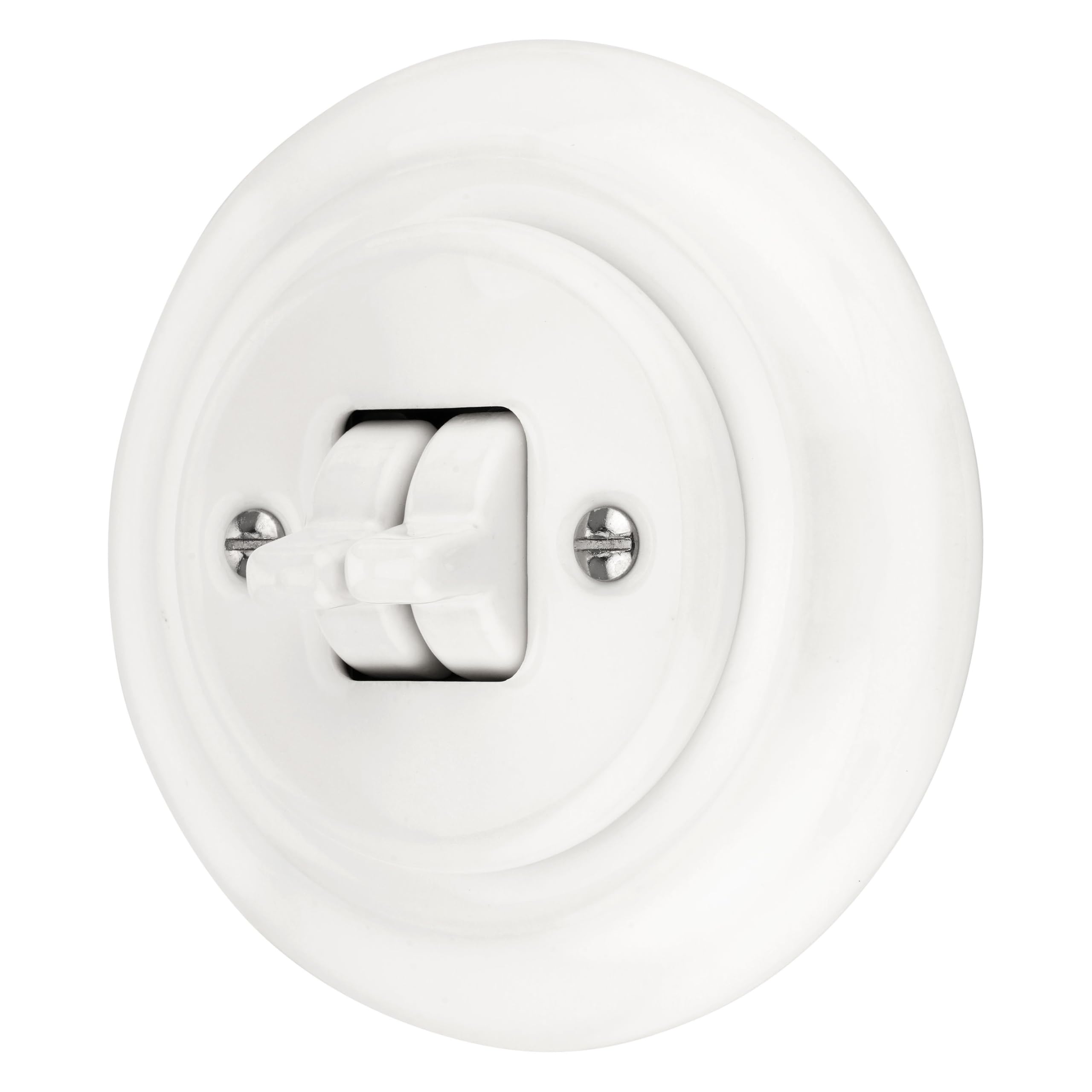 Unterputz Porzellan Retro Toggle Doppelschalter, All-in-One, Serie PR1 weiß