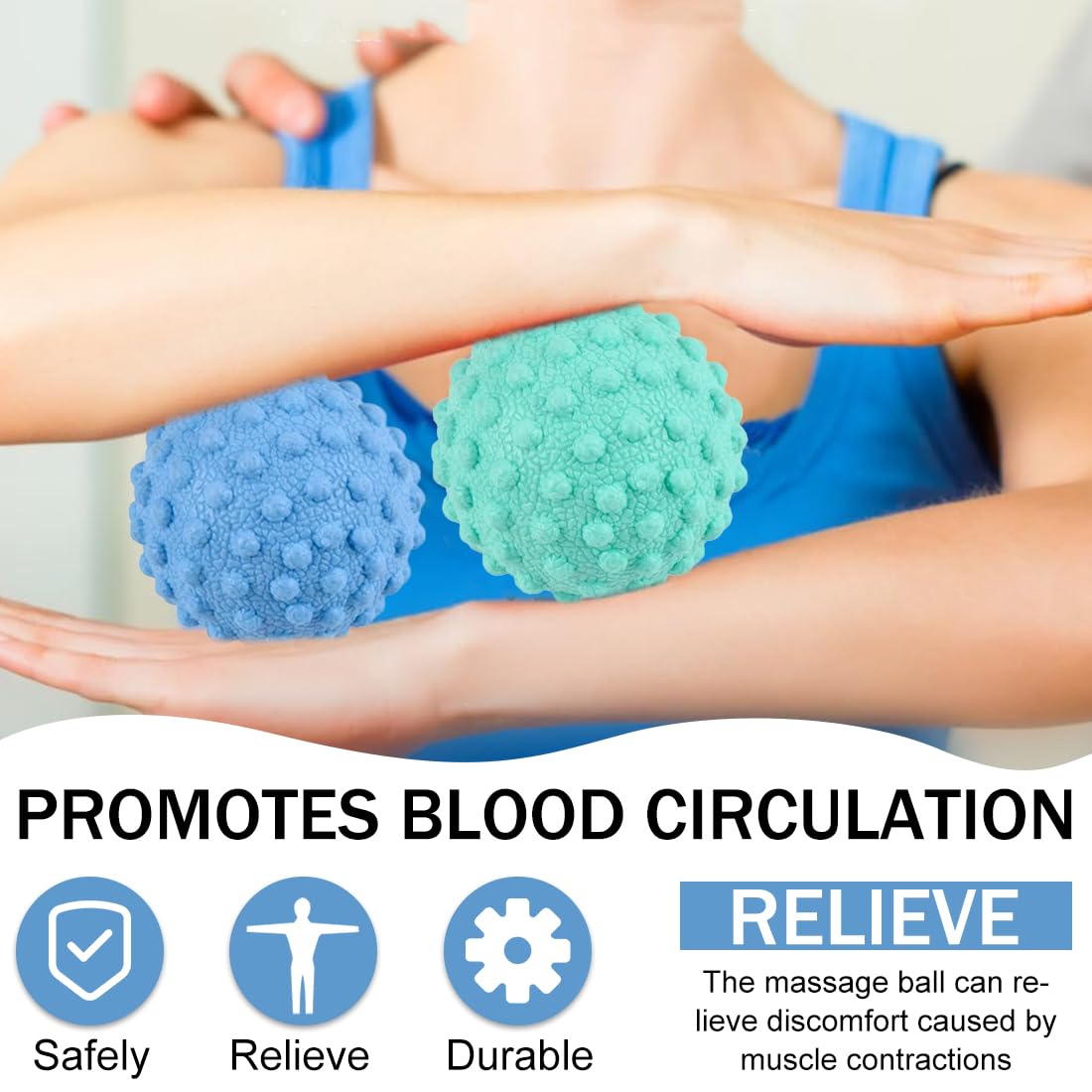 Palline Massaggio, Set 2 Palline Massaggio Piedi Antiscivolo Semirigide, Pallina Massaggiatore Muscolare Tutto il Corpo, Palline Massaggio e Lacrosse Ball, Sfere da Massaggio per Deep Tissue Massaggio
