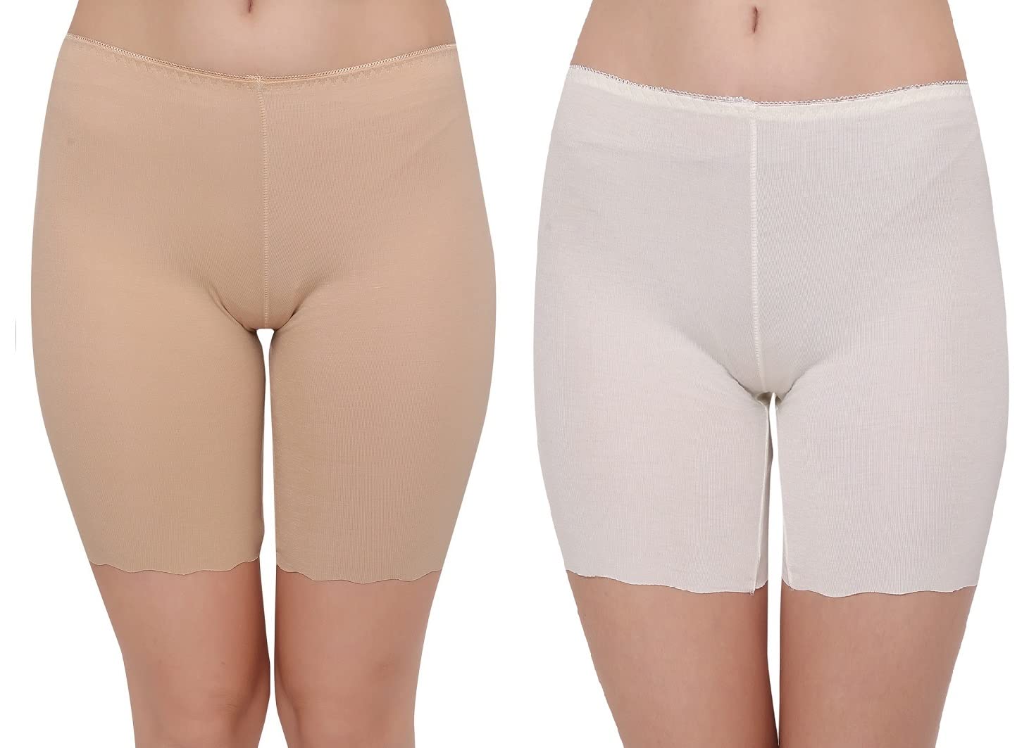 plumbury Women's Cotton Seamless Cycling Shorts/Under Skirt Shorts, (Pack of 2) Size M to XL-picture-41