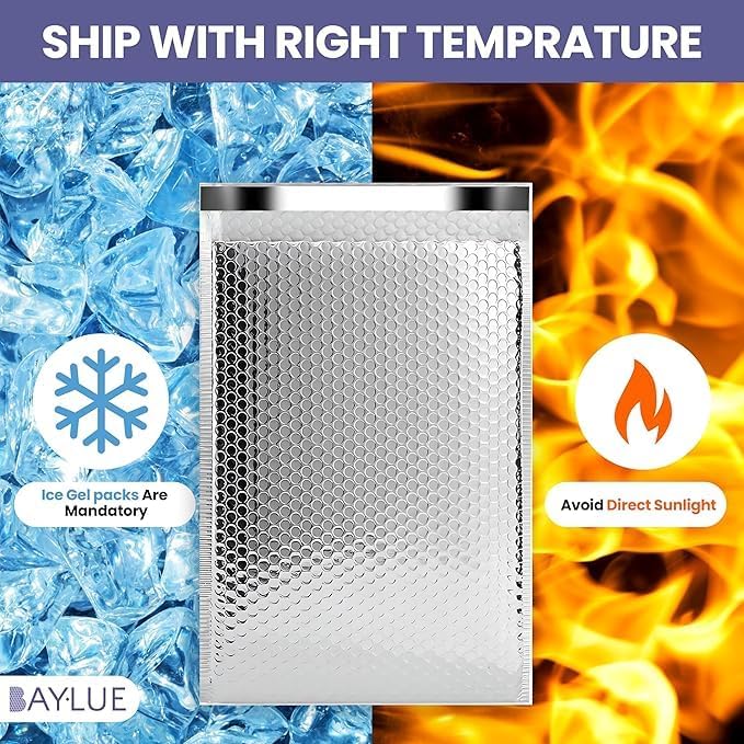 Thermal Bubble Mailer 8"x11" - 200 Pack Bulk | Metallic Bubble Mailers #2| Insulated Mailers for Cold Shipping | Waterproof Thermal Foil Shipping Envelopes | Secure Cold Shipping Bags