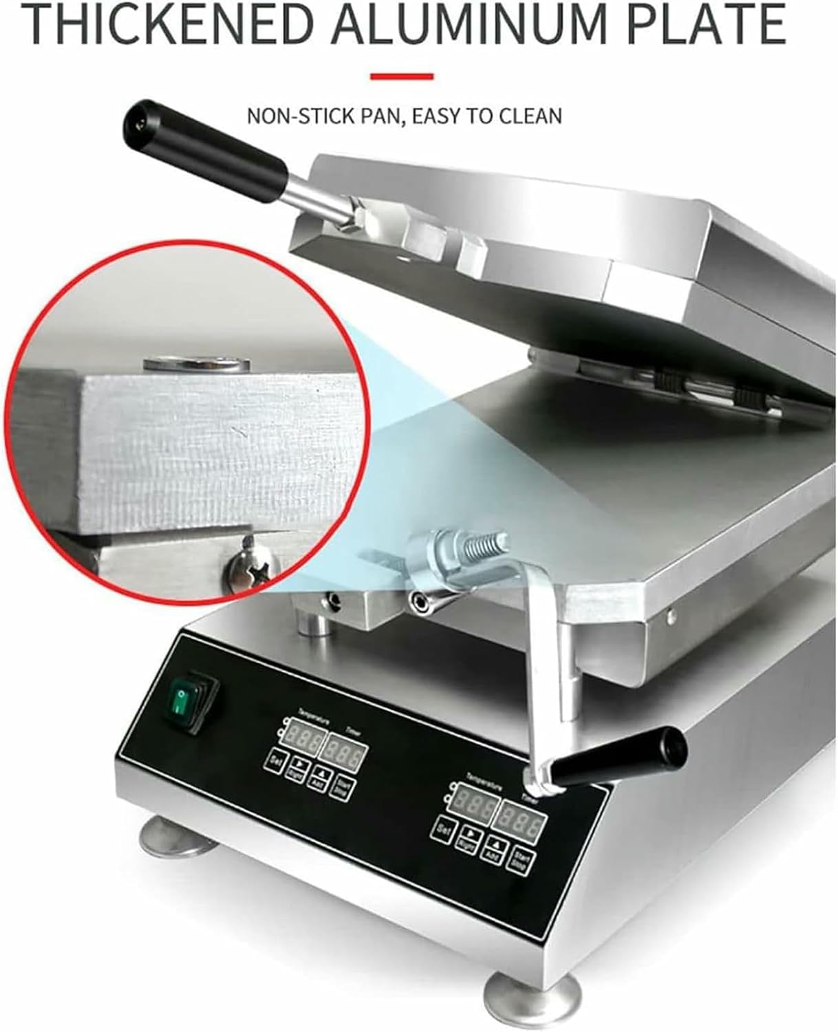 Prawn Tako Senbei Maker Machine, Instant Crepe Maker with Intelligent Temperature Control, Pancake Grill Roaster and Seafood Cake Machine