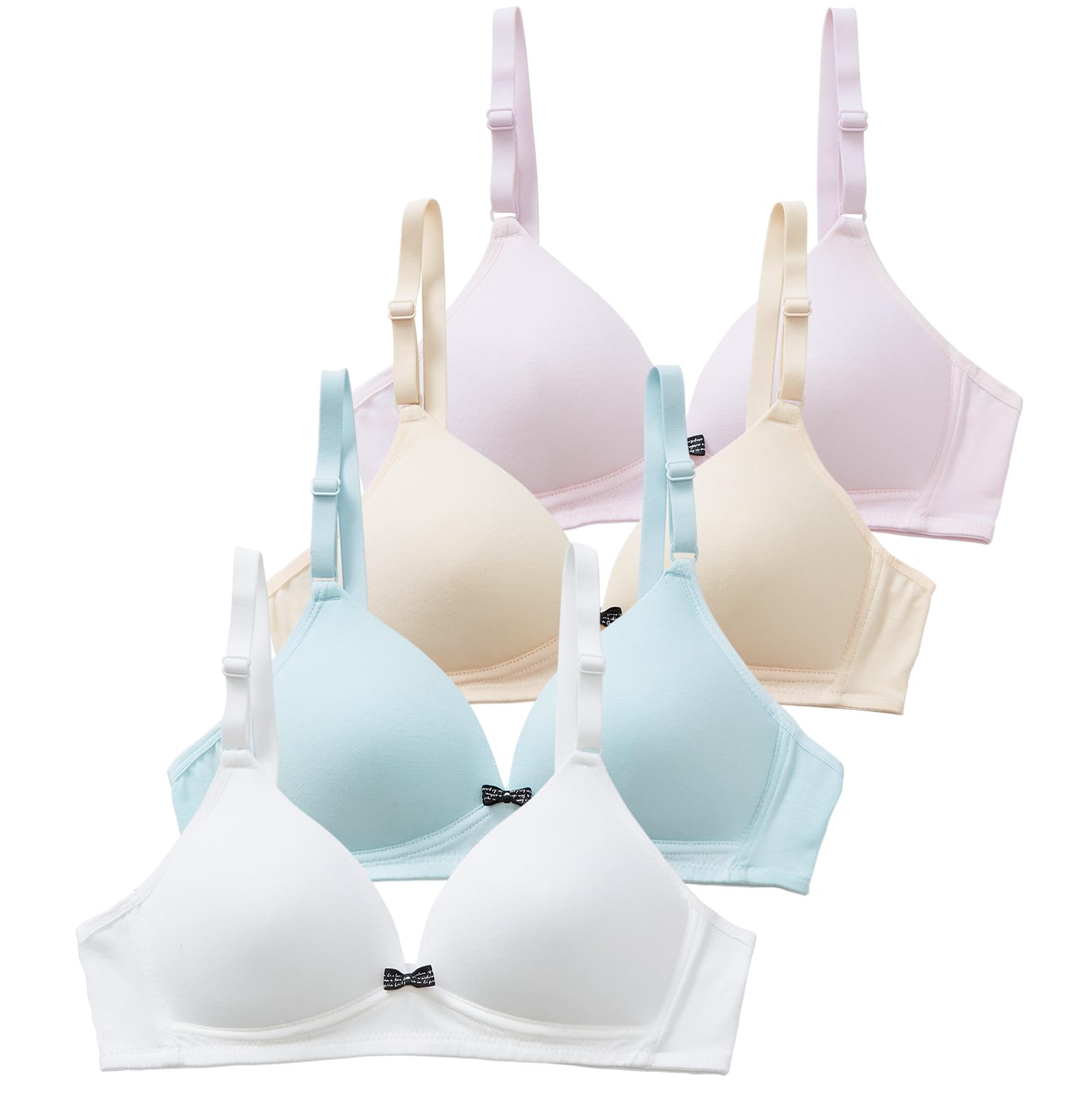 Soft Padded Bras for Girls & Teens 12-14, No Wires Cotton Developed Training Bras