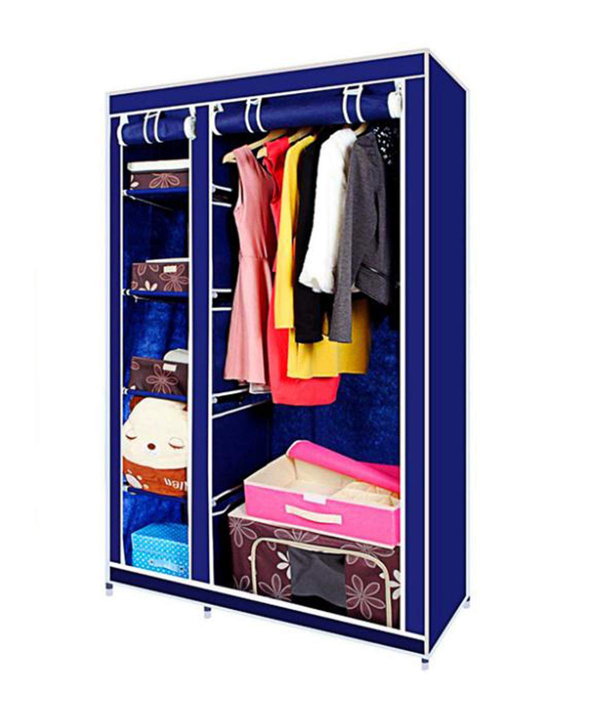 Fitto Fabric Wardrobe, Cloth Cabinet, Storage Organizer, With Cover, 175x110x45cm