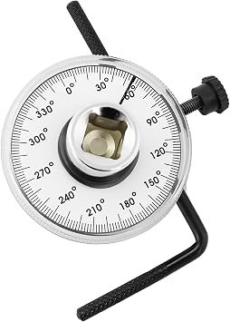 QWORK Torque Wrench Angle Gauge Tool, 1/2" Drive Size, 360 Degree Measurement