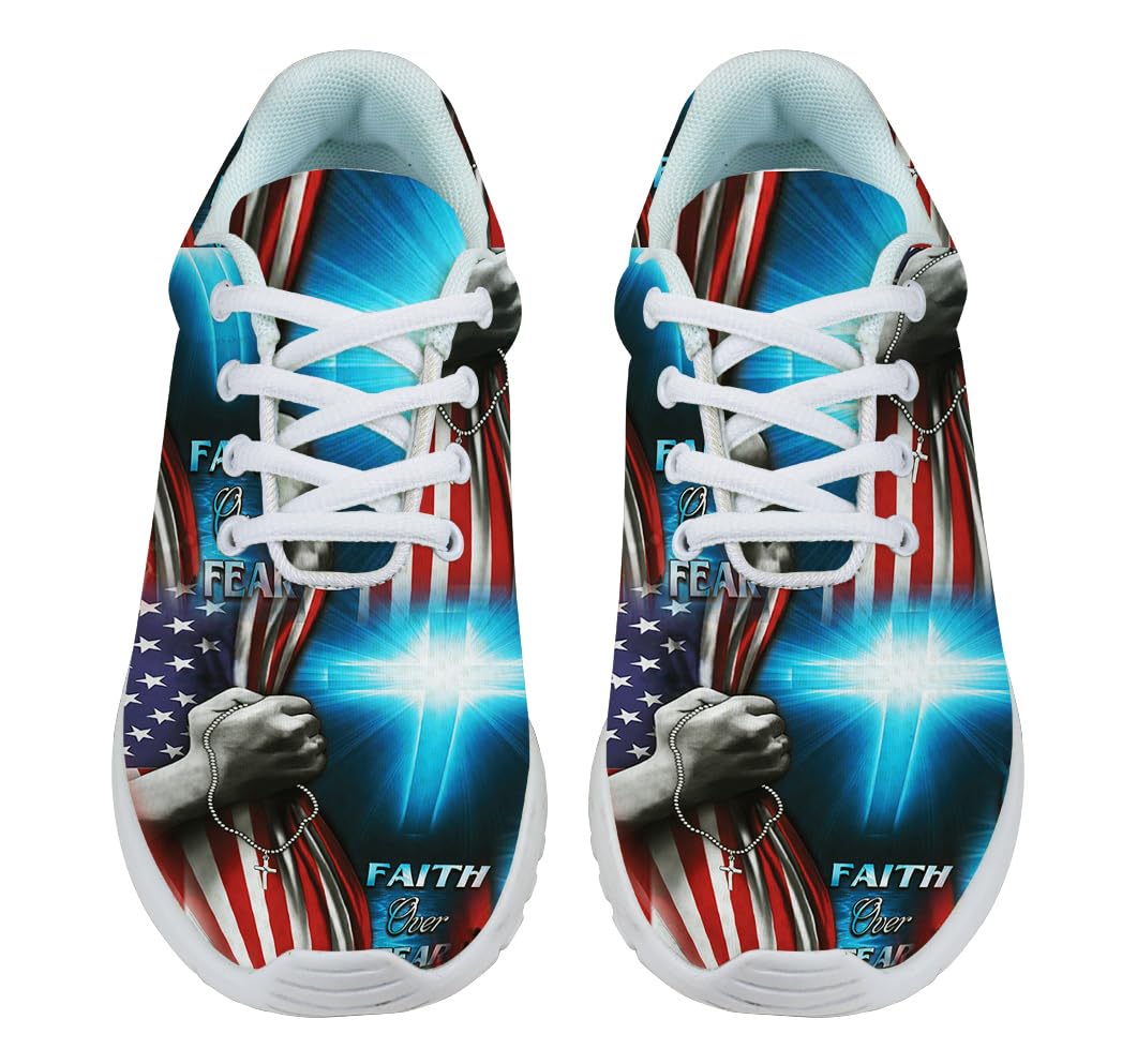 Faith Over Fear Shoes for Women Men Trail Running Casual Fashion Sneakers Slip-on Tennis Shoes