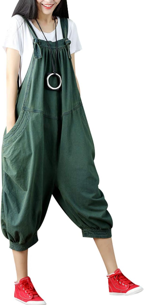 Women's Strappy Jumpsuits Casual Overalls Cotton Dungarees