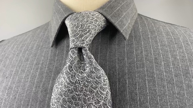 Set Cravatta Uomo Con Fazzoletto – Fantasia Geometrica Grigio Bianco Nero, In Microfibra Anti-piega, Per Occasioni Formali E Informali - 4